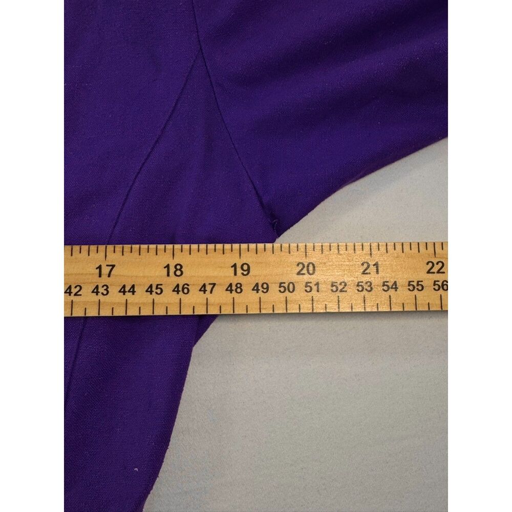 Vintage 80s Argenti Boutique Womens Size 10 Purple 100% Silk Dress Shoulder Pads - Picture 8 of 8